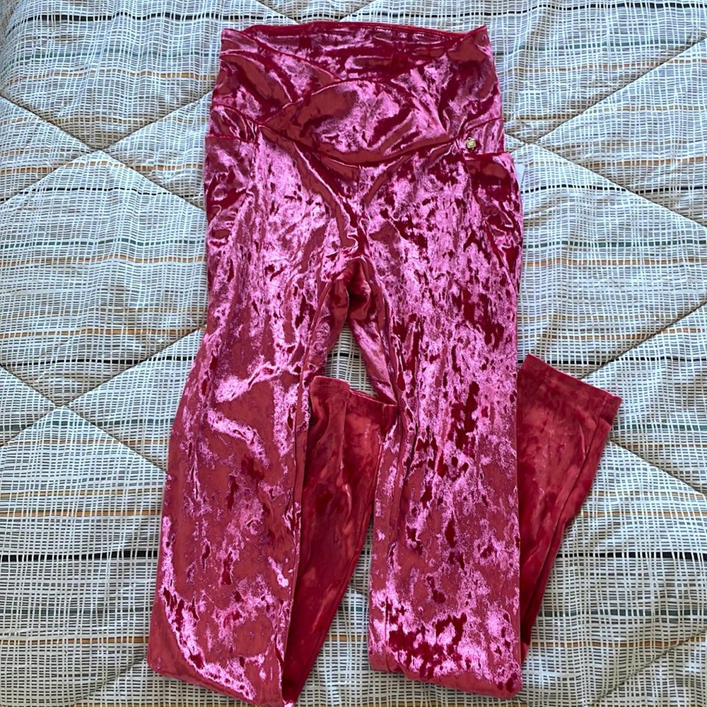 Fabletics high waisted velvet leggings